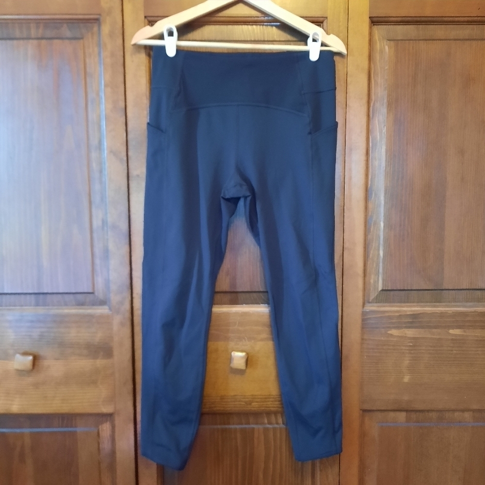 Brooks Run Happy Black Running Workout Activewear 7/8 Leggings W/ Pockets Size M